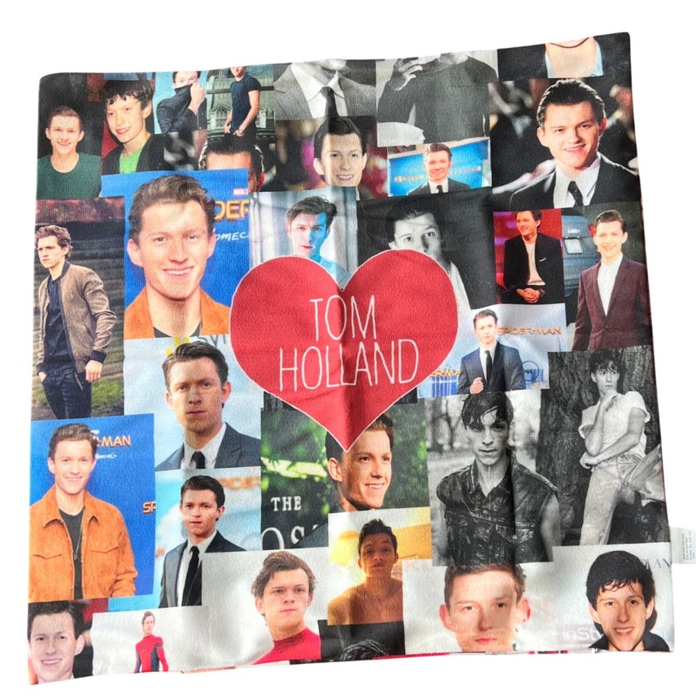 Tom Holland Collage Pillow Cover Cushion Case 18x18 Brand‎ New Actor Fan Gift